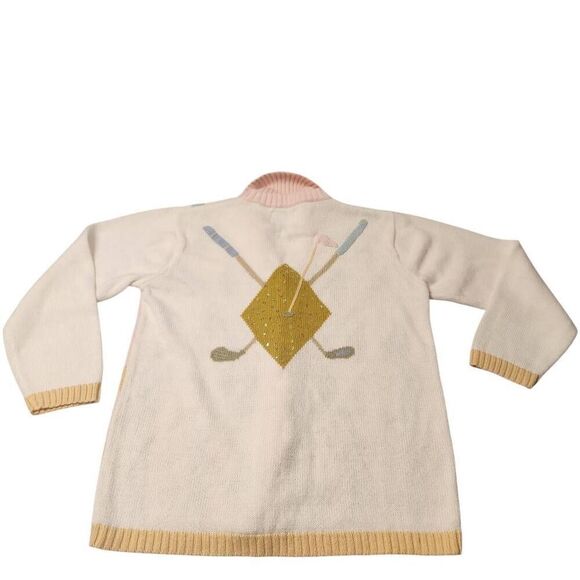 Vintage Storybook Knits Sweater Cardigan Golf Womens Small Oversized Medium Larg - Picture 3 of 4